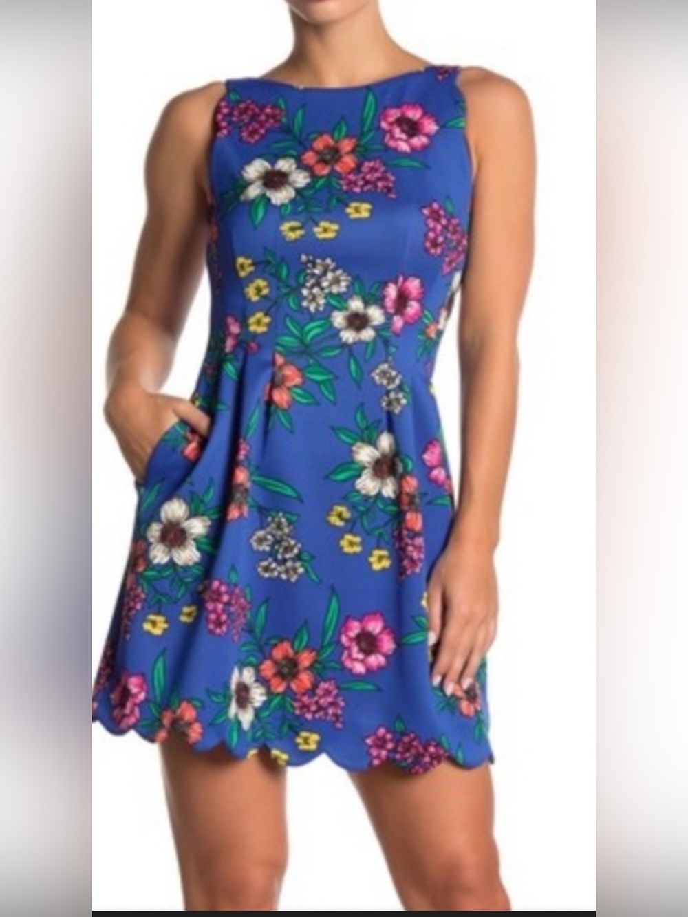 Vince Camaro blue poppy mini dress size 14